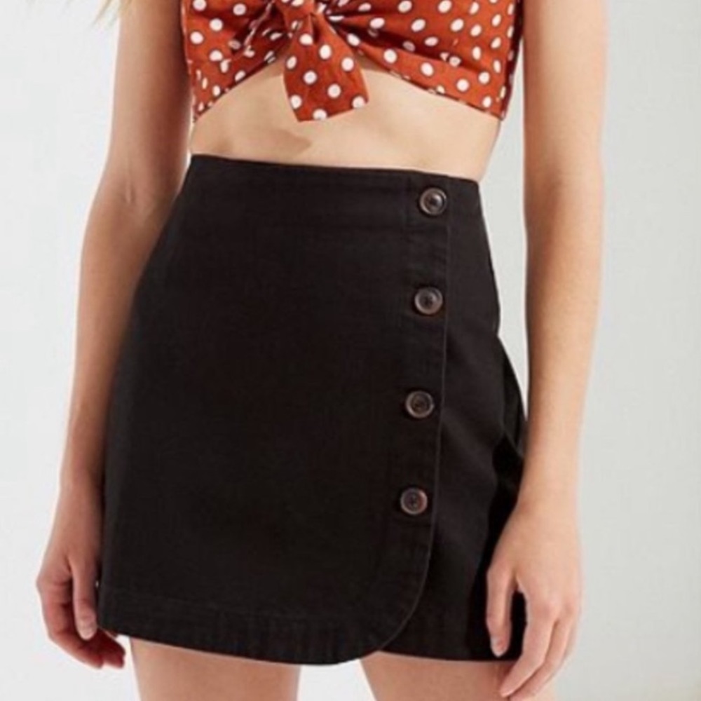 Urban Outfitters Twill Black Mini Skirt Large